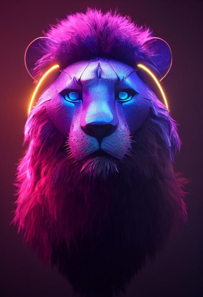 ai generated, lion, feline